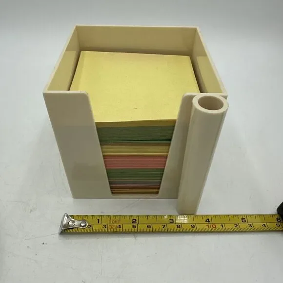 Vintage Notepad Plastic Paper Pen Holder Desk Organizer Stationery - Picture 11 of 13